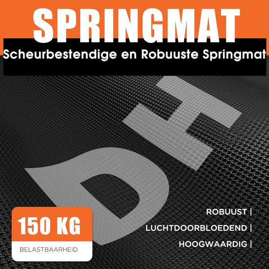 DH FitLife Fitness Binnen Trampoline Vouwbaar zonder Installatie | Ø102 cm 40 Inch | Draagvermogen 150 KG | 4 Verstelbare Handgreepstanden | Stabiel en Stil voor Kinderen en Volwassenen