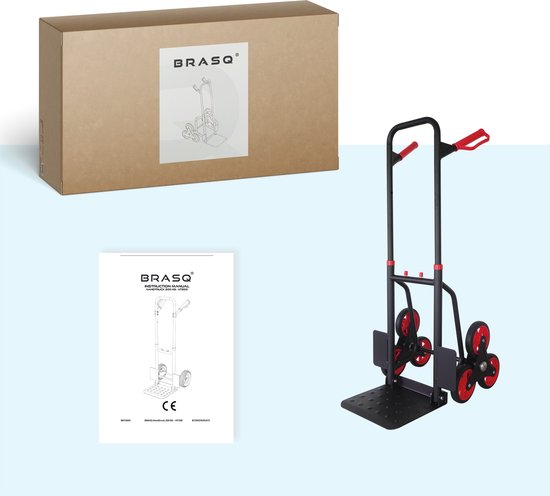 BRASQ Steekwagen Trap - Staal - 120KG Draagvermogen - Transportkar - Transporthulp - Opvouwbaar - Trapsteekwagen