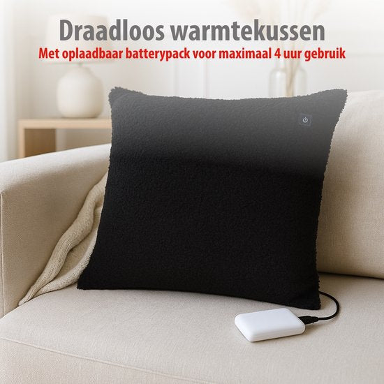 alpina Elektrisch Warmtekussen – Verwarmingskussen voor Nek en Schouders – 3 Warmtestanden – Automatische Uitschakeling – Wasbare Hoes – 60x62 cm – 100W