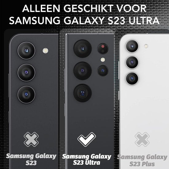 Podec Hoesje Geschikt voor Samsung Galaxy S23 Ultra Transparant Telefoonhoesje - Anti-Shock Case Cover met 2x Screenprotector