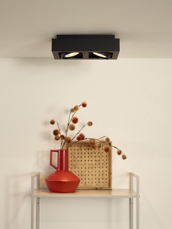Lucide ZEFIX - Plafondspot (Plafondlamp) - LED Dim to warm - GU10 (ES111) - 2x12W 2200K/3000K - Zwart