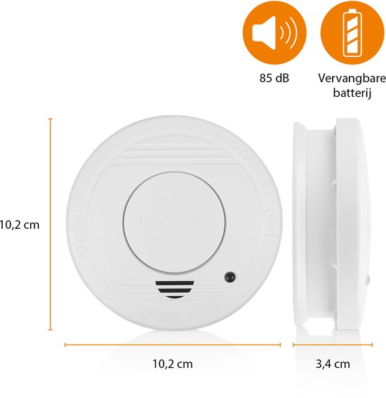 Smartwares 10.044.62 - Rookmelder 85 dB - 1 Jaar batterij, 10 jaar sensor - TUV Gecertificeerd - Brandmelder