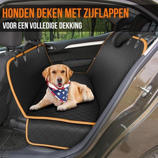 Strex Hondendeken Auto - Incl. Hondenriem En Opbergzak - Zwart - 137 x 147 CM