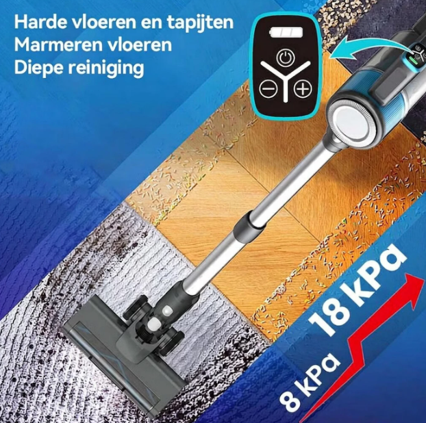 Ochama Draadloze Steelstofzuiger 4-in-1 - 18 kPa - 40 Minuten Gebruikstijd - 2600 mAh - LED-verlichting - Zakloos - Model XL-613M4
