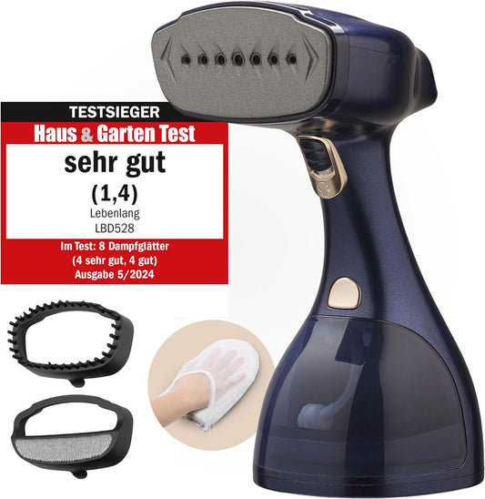 LEBENLANG Kledingstomer - 1500W - 300 ml Watertank - Inclusief Handschoen en Opzetstukken - Blauw