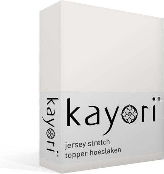 Kayori Shizu Topper Hoeslaken Jersey - 90-100x200-220cm - Matrasdikte 12 cm - Biologisch Katoen - Offwhite