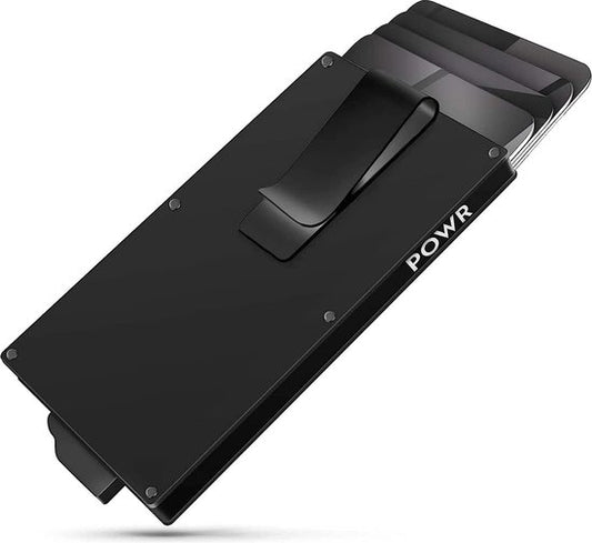 Powr RFID Portemonnee - Slimme Portemonnee - Dunne Portemonnee - Kaarthouder Pasjes - Pasjeshouder met geldclip - Anti-diefstal - Titanium - NFC Blocker