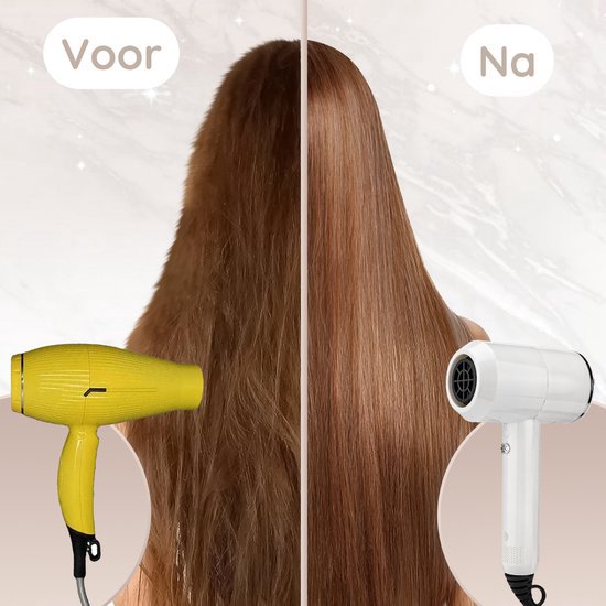 Sansbeauté® Föhn met Diffuser – Ionische Haardroger – Borstel - Reisföhn - 3 Opzetstukken - Krullen – Coolshot – 3 Standen – Haarföhn met Diffuser – Hair Dryer - 2000W - Wit