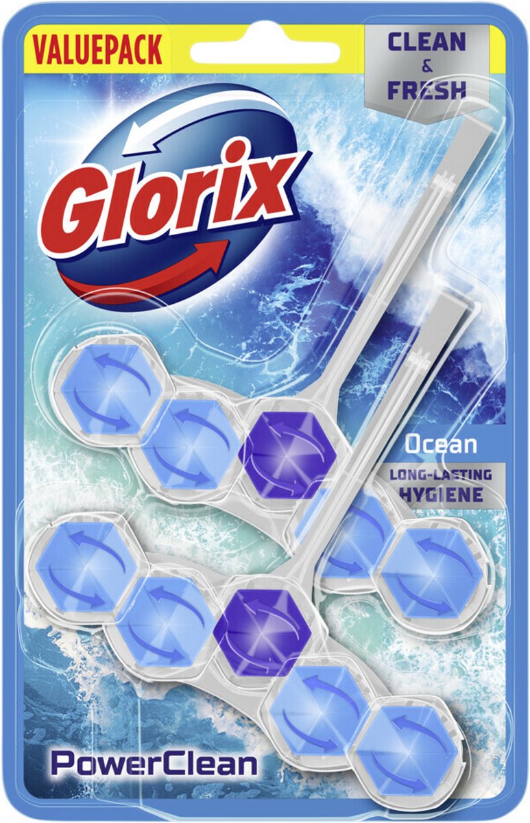 Glorix Toiletblok Power Clean Ocean 2 Stuks