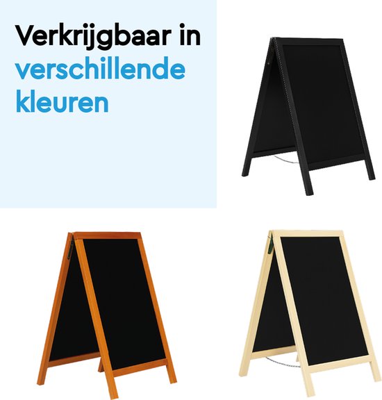BRASQ Krijtstoepbord Blank - 55x 85 CM - Krijtbord - Reclamebord - Stoepbord - Dubbelzijdig - voor Binnen en Buiten - Horeca