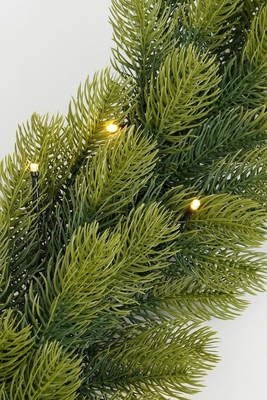 Black Box Trees Nagoya Guirlande met LED-Verlichting - Kerstversiering voor Binnen met 40 Warmwitte Lampjes - Kerstslingers van Kunststof - L270 x Ø20 cm - Groen