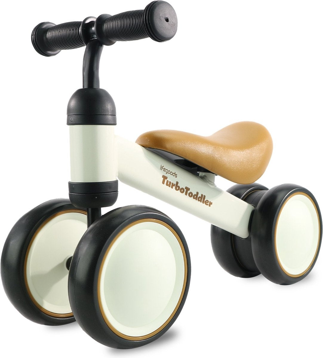 LifeGoods - TurboToddler Loopfiets - Vanaf 1 jaar - Kinderstep - Crème
