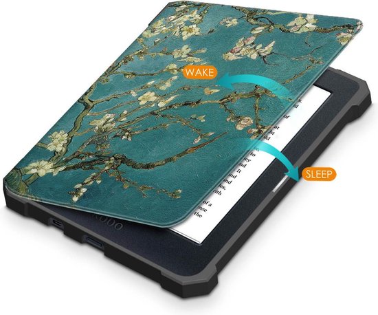 Achaté Kobo Nia Cover - Met Magnetische Sluiting en Auto Sleep Functie - Origami - Amandelbloesem van Gogh - Limited Edition - Hoge Kwaliteit