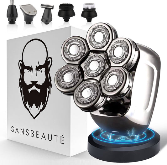 Sansbeauté® Skull Sharp PRO - Scheerapparaat Mannen – Electric Face & Head Shaver - Nat & Droog - Draadloos Opladen - Elektrisch