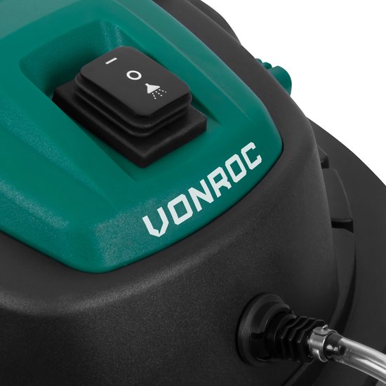 VONROC Tapijtreiniger – Incl. Accessoires & Reinigingsmiddel – 1400 W – 20 Liter – Zwart