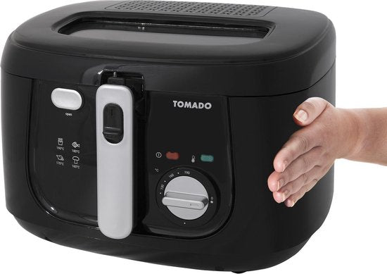 Tomado TDF2501B - Frituurpan - 2,5 liter - Anti reukfilter – Kunststof friteuse - PFAS vrij - Zwart