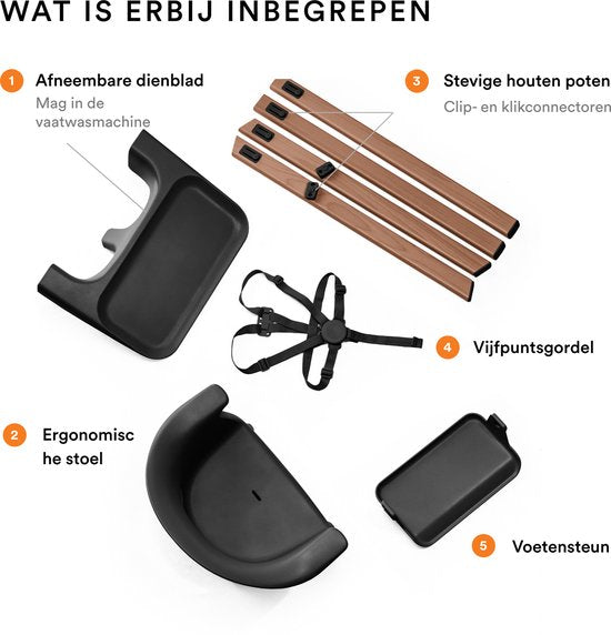 Stokke Clikk Kinderstoel Black / Warm Brown