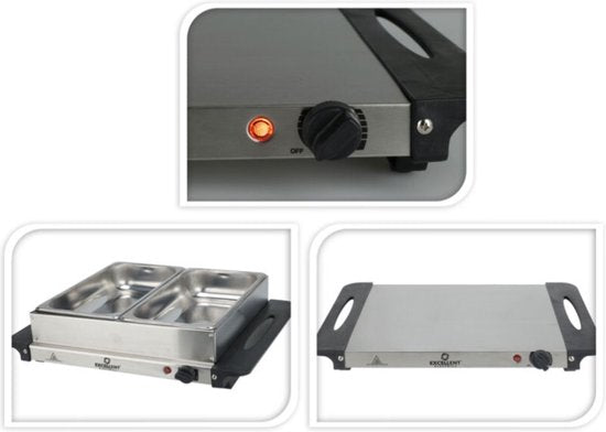 Excellent Electrics Buffetwarmer - Elektrisch - Met 2 RVS bakken - 200W