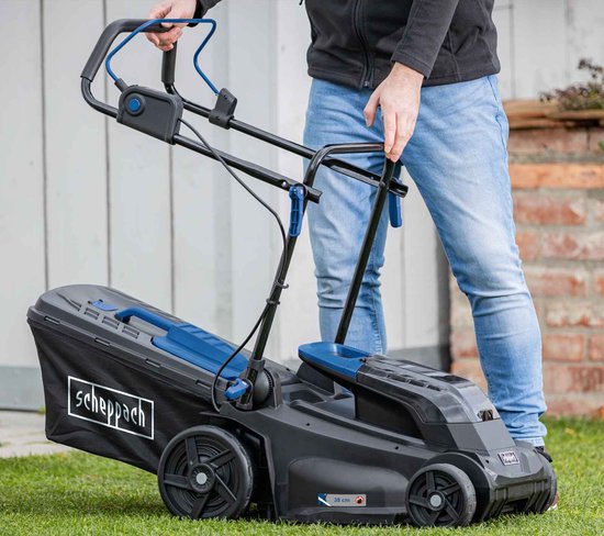 Scheppach BC-MP380-X Accu Grasmaaier - 2x20V - Mulchfunctie - 38cm maaibreedte - 6 instelbare maaihoogtes: 27-75mm - Voor tuinen tot 500m² 45L opvangbak -