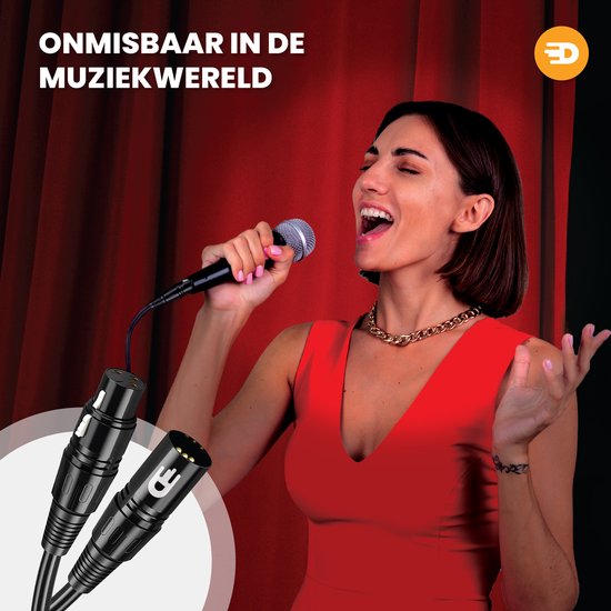 Drivv. Premium XLR Kabel - Microfoon kabel - Mannelijk naar Vrouwelijk 3 pin - 1 Meter