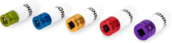 VONROC Doppenset- Universeel – ½ Inch - 5 stuks: 15, 17, 19, 21 en 22mm | Met teflon beschermhuls