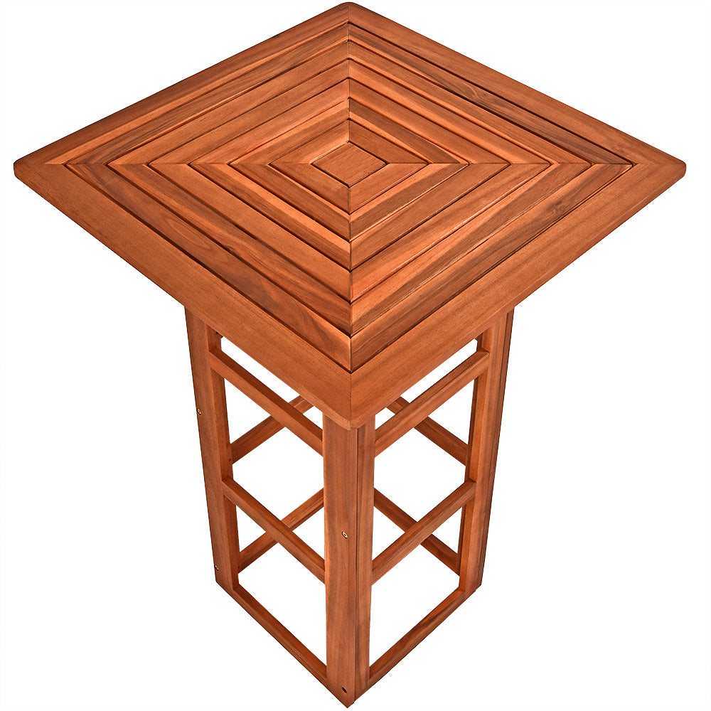 Casaria Statafel - Hout 110cm Hoog 75x75cm Massief – Indoor Outdoor