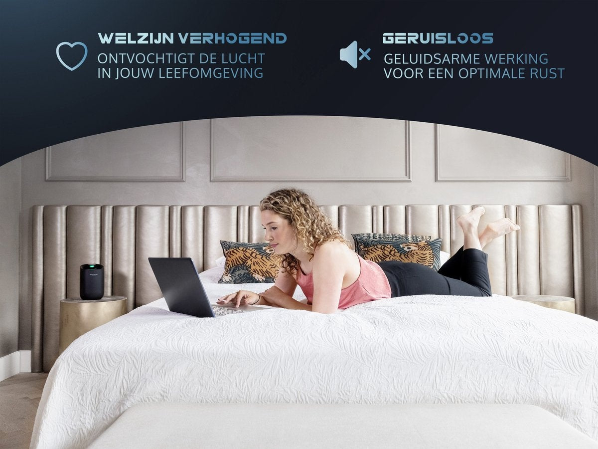 JAP Appliances Enivio D3 - Stille Luchtontvochtiger (<35 dB) voor in de slaapkamer en badkamer - 300ml per dag - Geschikt voor ruimtes tot 15m² - Zwart