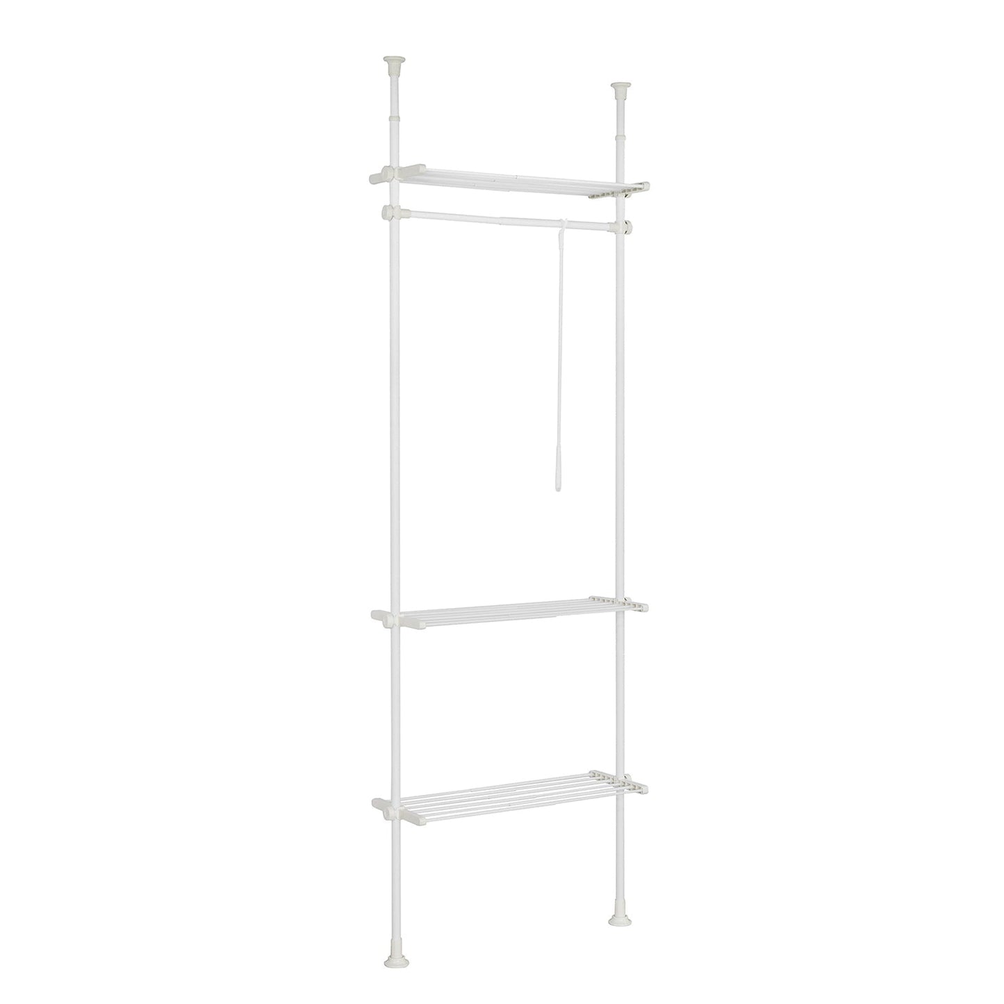 SoBuy Kledingrek - met Opbergplanken - 80 x 27 x 300 cm - Wit