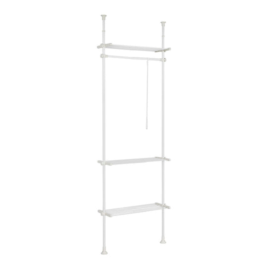 SoBuy Kledingrek - met Opbergplanken - 80 x 27 x 300 cm - Wit