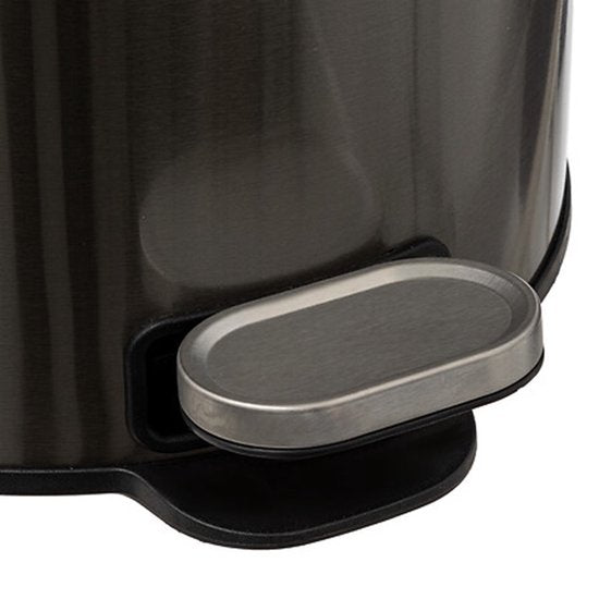 5Five Prullenbak/pedaalemmer Delta - titanium - metaal - 30 liter - 39 x 33 x 62 cm - keuken afvalbak