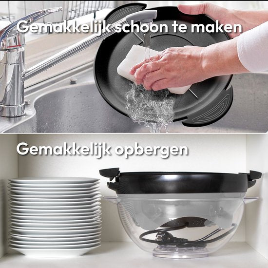 Gadgy Popcorn Machine Rond met Anti-aanbaklaag - Popcorn Maker Stil en Snel - 5 liter - Funcooking voor Party & Kids - Popcornpan - Cadeau voor Kind