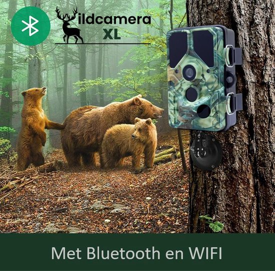 Camouflage EZ45 Wildcamera - Wildcamera Met Nachtzicht - Met WIFI - Tuin Observatie - 24MP