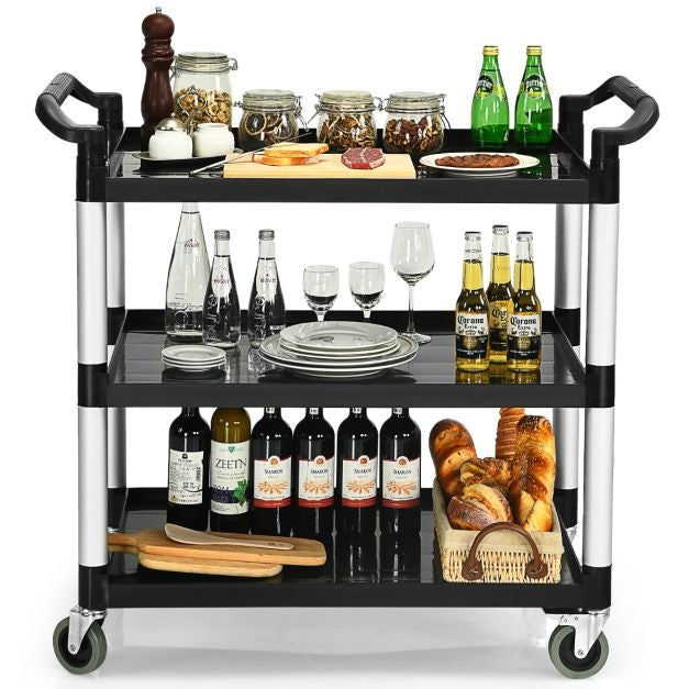 Coast Serveerwagen - 3-Laags - Trolley - Max. 150 kg - Zwart