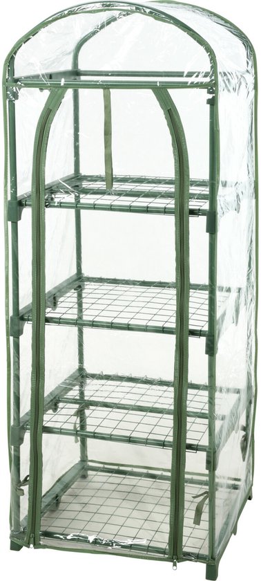 Pro Garden broeikas/kweekkas - transparant - 50 x 45 x 130 cm - 4 etages - moestuin - uv bestendig