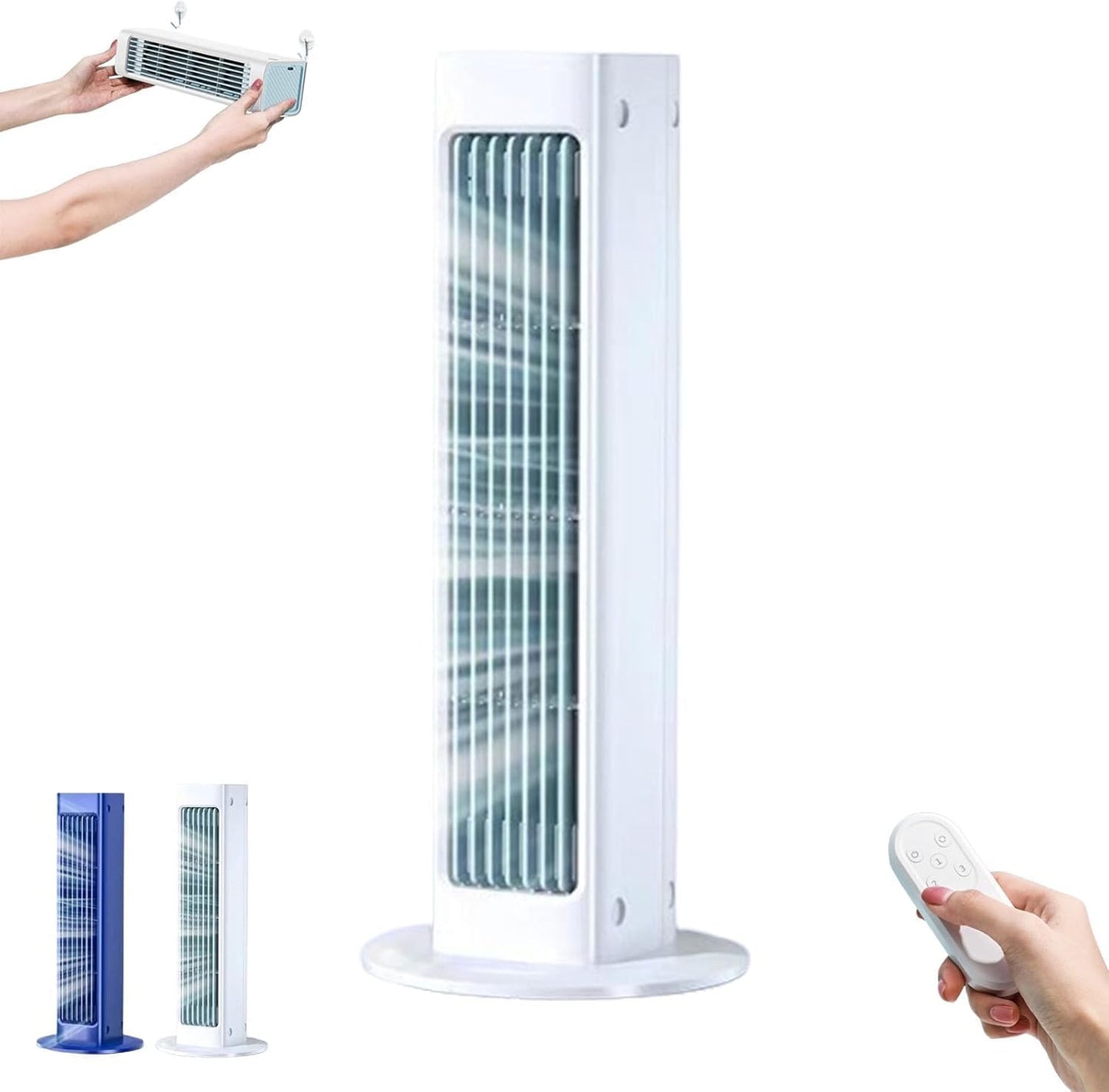 Breezmax Persoonlijke Luchtkoeler - 360° Draagbare Mini Airco met Afstandsbediening - 4000 mAh Oplaadbaar - 325 mm - Wit