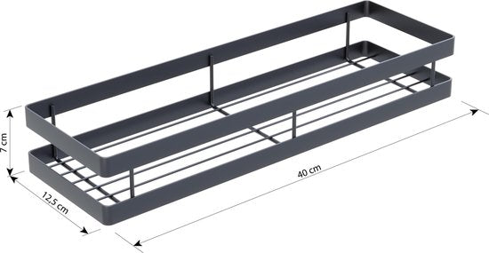 Noswo Kruidenrek Ophangbaar - Kruidenrek Voor Kruidenpotjes - Keukenrek Hangend - 40 cm - Zwart