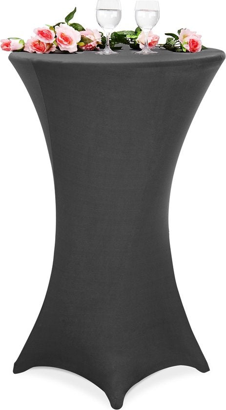 Statafelrok – 5 Stuks Ø 80-85cm Stretch - Antraciet