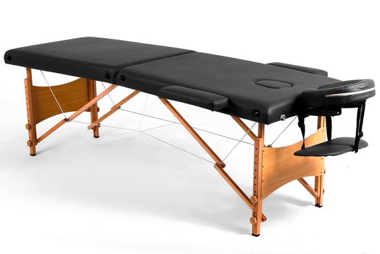 Fitby Massagetafel - Massagetafel Inklapbaar - Behandeltafel - Hoogte verstelbaar - 185x60cm- Zwart