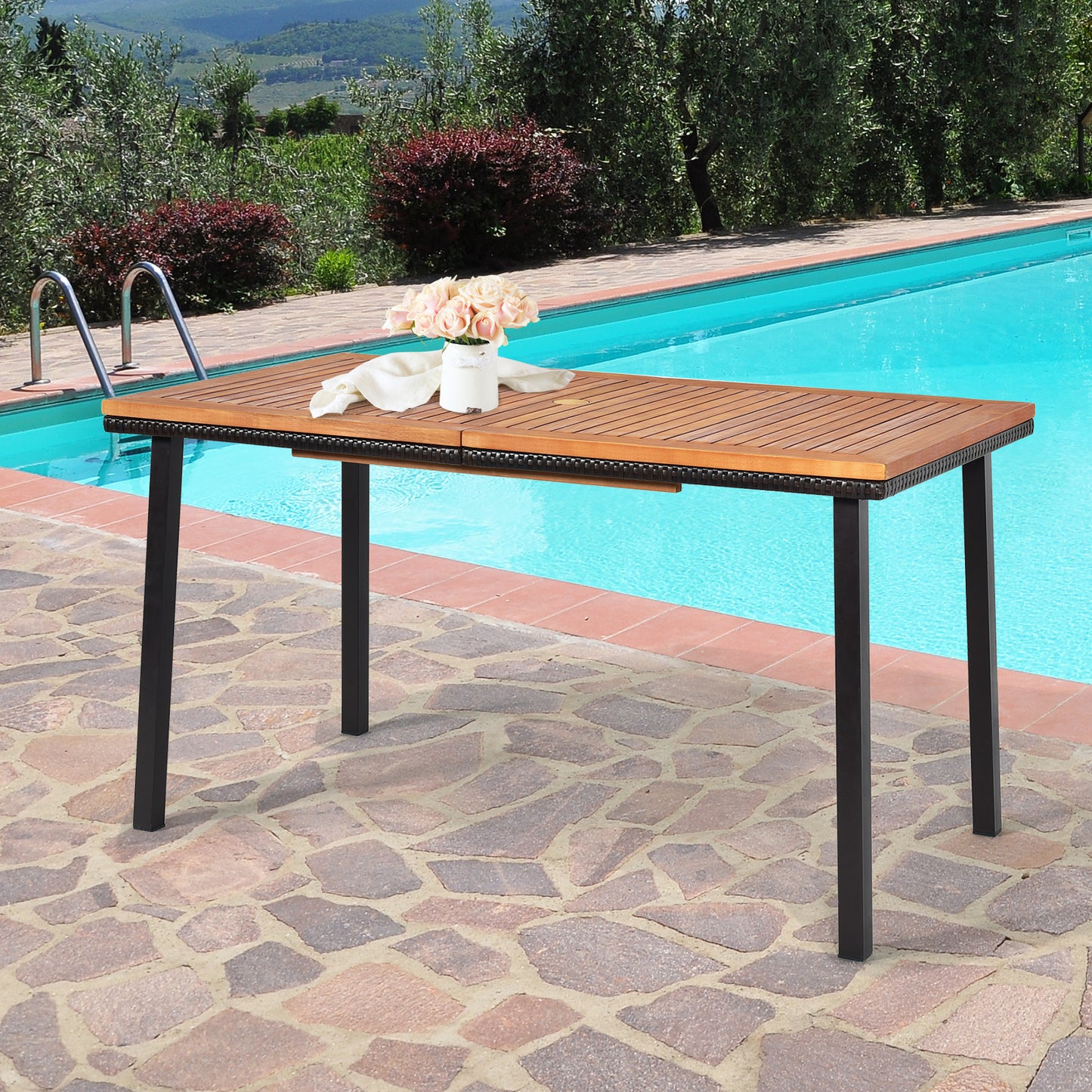 Coast Tuintafel – Met Parasolgat – max. 50 kg – 140 x 75 x 76 cm – Hout