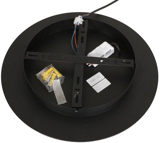 Plafonnieres Ringlux 3655ZW zwarte plafondlamp Ø32 cm met warm LED licht, metaal en kunststof, trendy design, merk Steinhauer