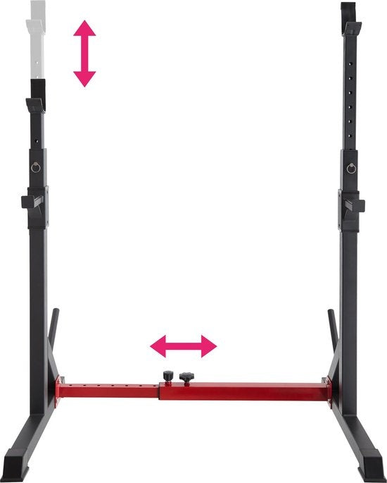 tectake® - squat rek - squat rack - Apollo - zwart / rood - 404236