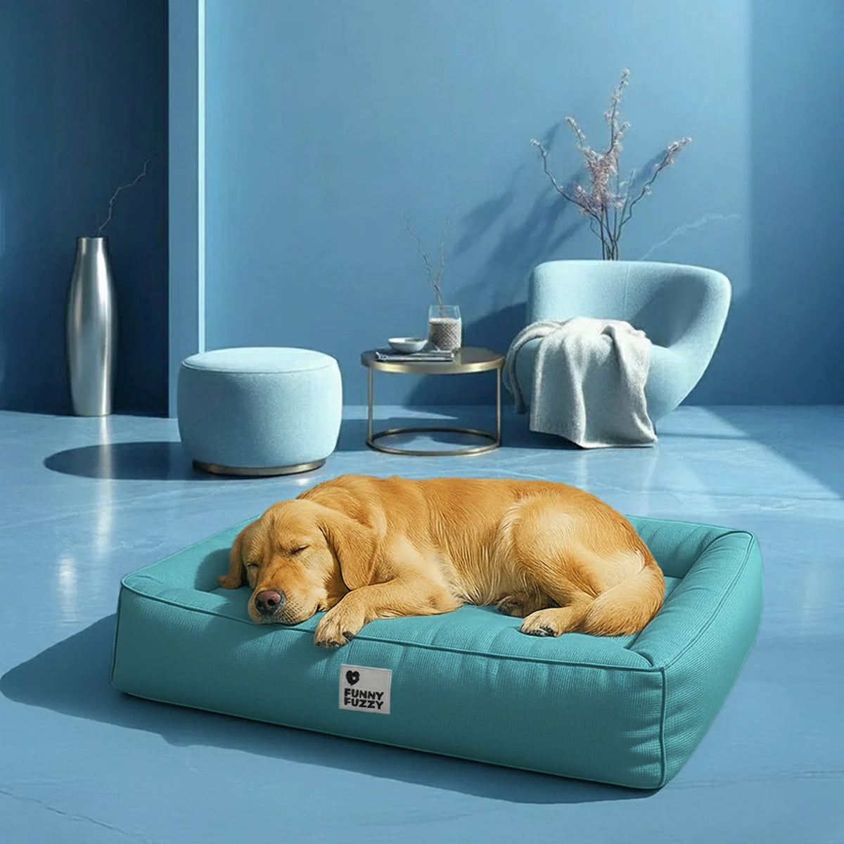 FUNNYFUZZY Orthopedisch Hondenbed - L - 75 x 58 x 13 cm - Donkergroen - Waterbestendig