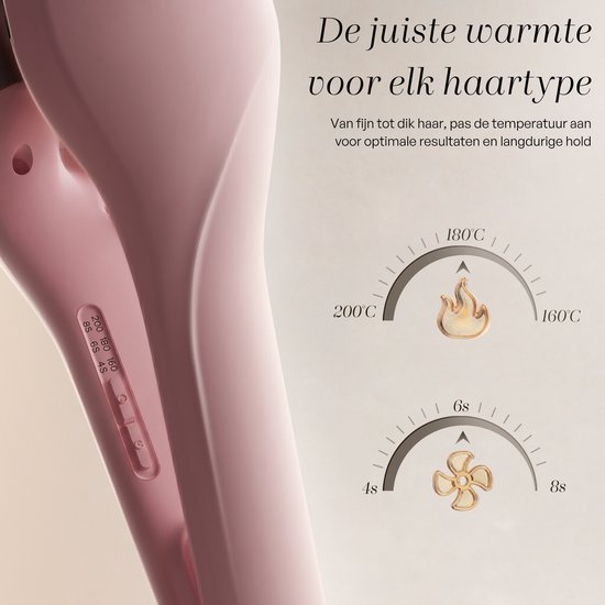 Sansbeauté® Wave Krultang 32mm - Wafeltang - Keramische Haarkruller Beach Waves - Mermade Hair Waves - Mermaid Waves Krultang - Wavy Hair - Krultangen - The Waver - Haarstyler Hair Curler - Dunne en Dikke Crimper
