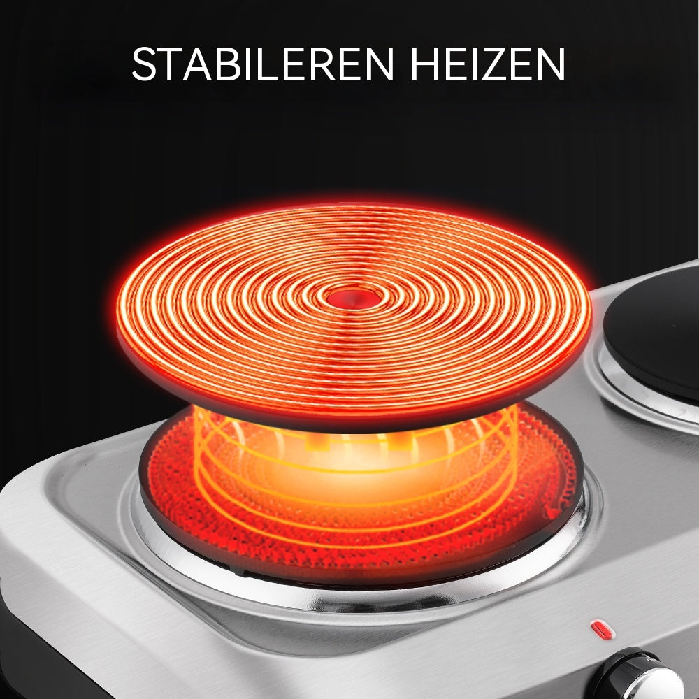DSP KD4057 dubbele elektrische kookplaat - 2500 W