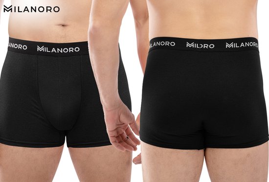 Milanoro - Set van 10 stijlvolle katoenen boxershorts - Zwart - XXL