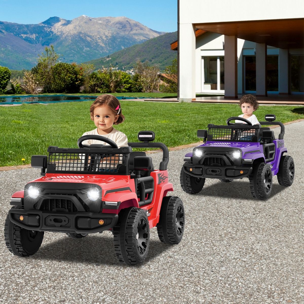 Coast Elektrische Kinderauto - met afstandsbediening - muziek en claxon - rood