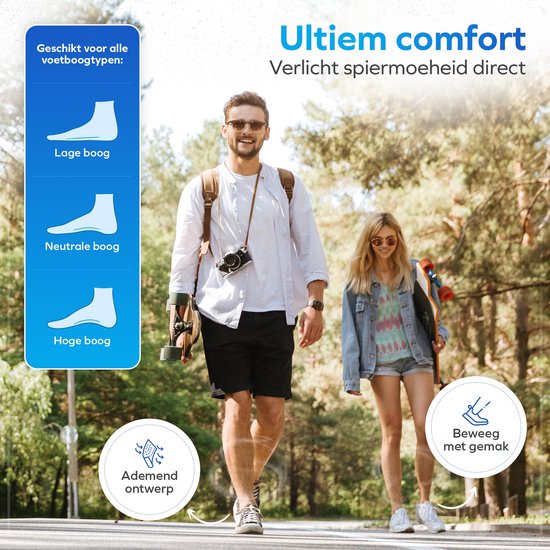 Orthopedische inlegzolen voor mannen en vrouwen - Hielspoor en Fasciitis plantaris zooltjes - Steunzolen voor schoenen - platvoeten - Podologische inlegzolen voor voetboogpijn - Hoge boog - Inlegzolen voor laarzen - Maat M