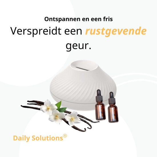 Daily Solutions® Aroma diffuser - Geur en Kleur - Luchtbevochtiger - aromadiffusers - Vernevelaar - Wit