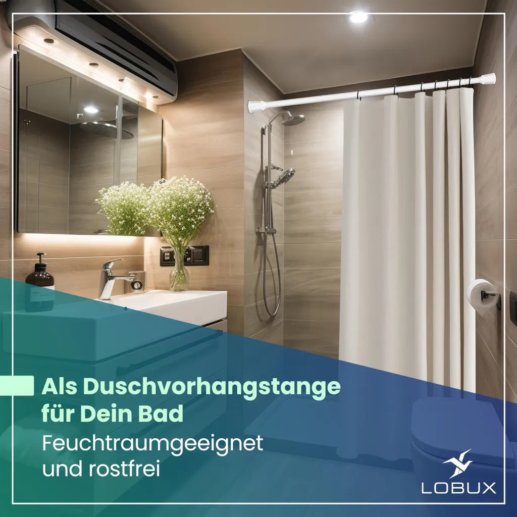 LOBUX Telescoopstang zonder Boren - 210-300 cm - Ø 32 mm - Wit