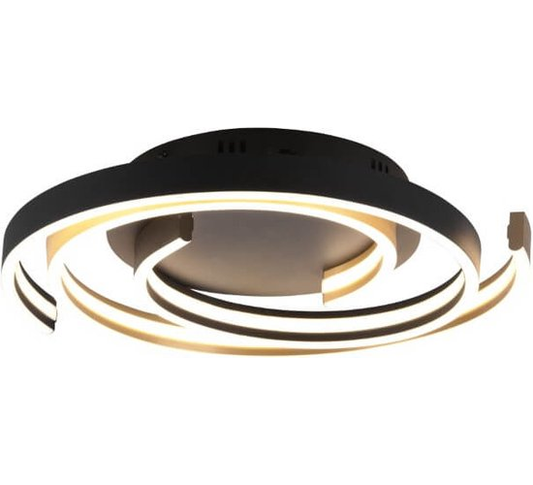 Caya Dimbare Plafondlamp 58W – Voorzien Van Instelbare Kleurtemperatuur 2300-4000K En 6800 Lumen En Modern Design – Voor Woonkamer En Slaapkamer – Goud Met Zwart Metaal – 50 x 9 cm